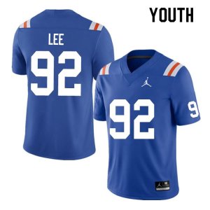 Youth Florida Gators #92 Jalen Lee NCAA Nike Blue Throwback Authentic Stitched College Football Jersey TCT7162EC